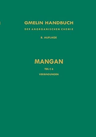 verbindungen des mangans mit schwefel selen und tellur 1st edition hartmut katscher 3540933255, 978-3540933250