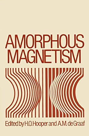 amorphous magnetism proceedings of the international symposium on amorphous magnetism august 17 18 1972