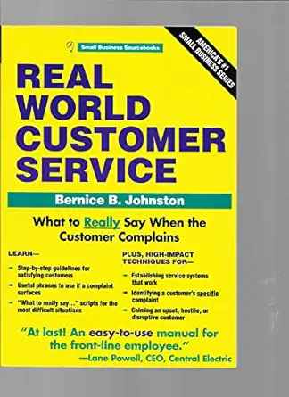 real world customer service 1st edition bernice b johnston 1570710627, 978-1570710629