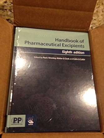 handbook of pharmaceutical excipients 1st edition paul j sheskey ,ph d cook, walter g ,ph d cable, colin g