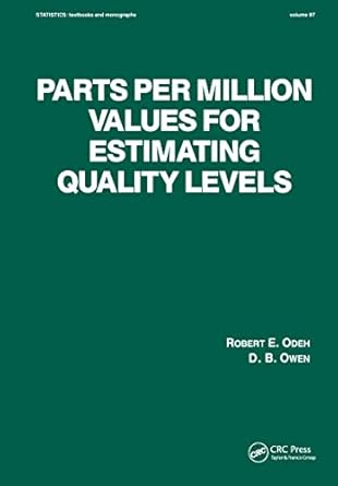 parts per million values for estimating quality levels 1st edition r e odeh 0824779509, 978-0824779504