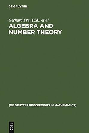 algebra and number theory proceedings of a conference held at the institute of experimental mathematics