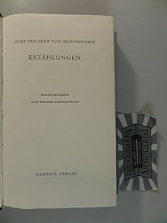 erzahlungen 1st edition joseph von eichendorff ,werner bergengruen 3717511084, 978-3717511083