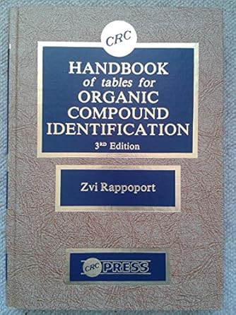 handbook tables for organic compound identification 1st edition zvi rappoport 0849303036, 978-0849303036