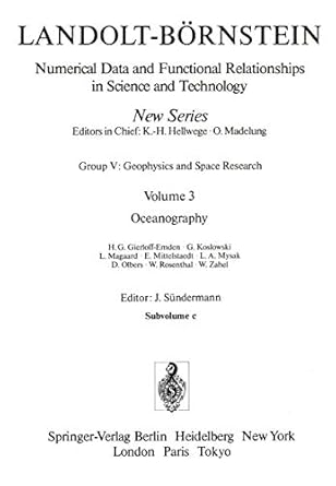oceanography 1st edition h g gierloff emden ,g koslowski ,l magaard ,e mittelstaedt ,l a mysak ,d olbers ,w