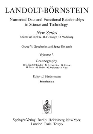 oceanography 1st edition h g gierloff emden ,n k hojerslev ,g krause ,h peters ,g siedler ,g weichart ,p