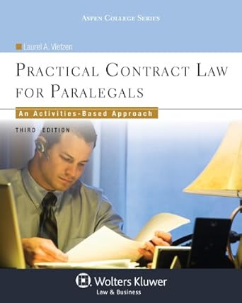 practical contract law for paralegals an activities based approach 3rd edition laurel a vietzen 1454828021,