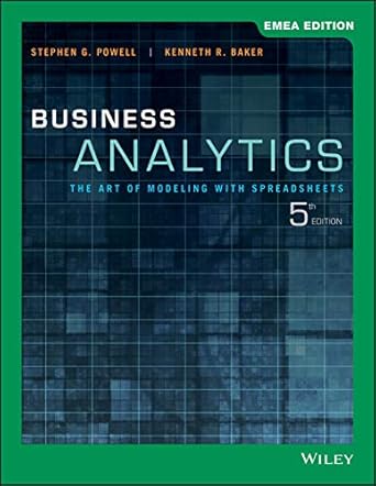 business analytics the art of modeling with spreadsheets 1st edition stephen g powell ,kenneth r baker