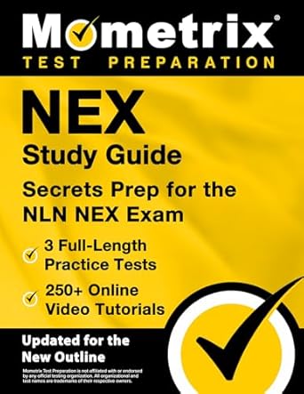 nex study guide 3 full length practice tests 250+ online video tutorials secrets prep for the nln nex exam