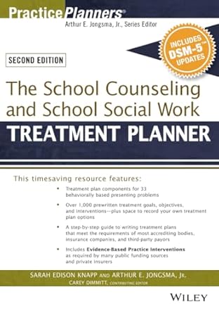 the school counseling and school social work treatment planner with dsm 5 updates 1st edition sarah edison
