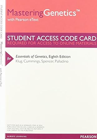 essentials of genetics books a la carte plus masteringgenetics with etext access card package 1st edition