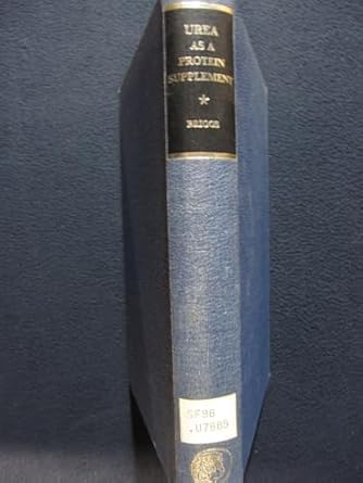 urea as a protein supplement 1st edition michael edited by briggs 0080030254, 978-0080030258