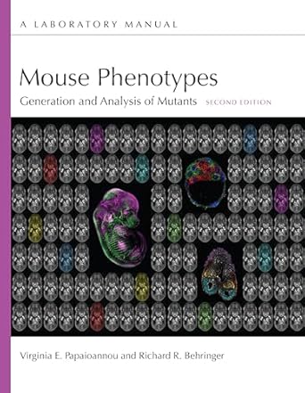 mouse phenotypes generation and analysis of mutants a laboratory manual 1st edition virginia e papaioannou