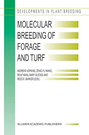 molecular breeding of forage and turf proceedings of the 3rd international symposium molecular breeding of