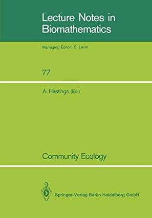 community ecology a workshop held at davis ca april 1986 1st edition alan hastings 3540503986, 978-3540503989