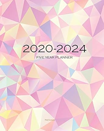2020 2024 five year planner pink geometry 60 months calendar 5 year monthly appointment notebook agenda
