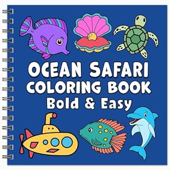 ocean safari bold and easy coloring book 1st edition enchanted willow 1959106236, 978-1959106234