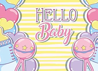 hello baby baby shower guestbook sign in book for friends and family space for names contact info and warm