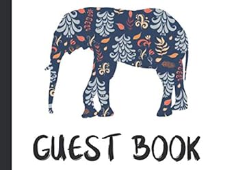 guest book single sided elephant animal guestbook for weddings happy birthday parties bridal showers vacation