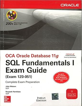 oca oracle database 11g sql fundamentals i exam guide with cdrom oca oracle databas 11g w/cdrom paperback 1st
