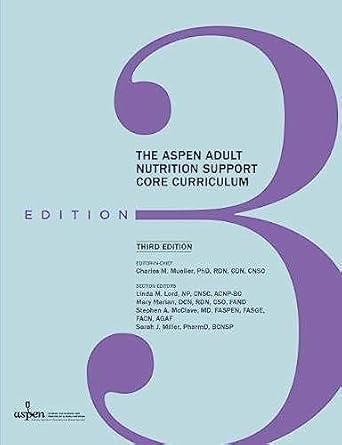 aspen adult nutrition support core curri 1st edition aspen 1889622311, 978-1889622316