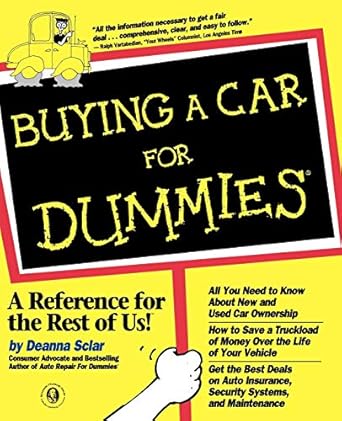 buying a car for dummies 1st edition deanna sclar 0764550918, 978-0764550911