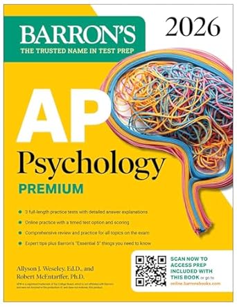 ap psychology premium 2026 prep book with 3 practice tests + comprehensive review + online practice 1st