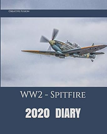 2020 diary planner and monthly calendar desk diary journal air force military aircraft ww2 aircraft spitfire