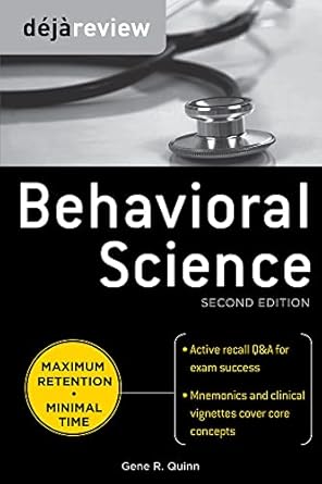 deja review behavioral science 1st edition gene r quinn 0071627286, 978-0071627283