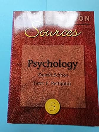 sources psychology 1st edition terry pettijohn 0073404047, 978-0073404042