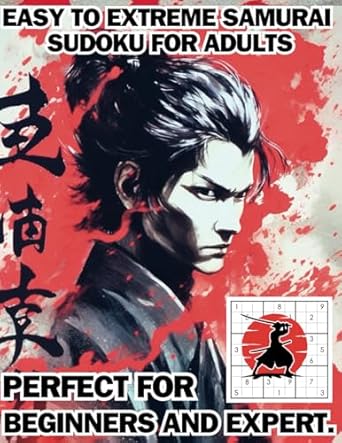 easy to extreme samurai sudoku for adults perfect for beginners and expert 9x9 large print puzzles book with