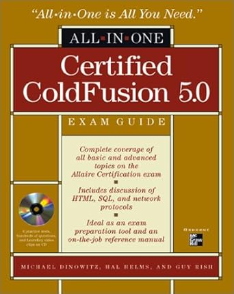 all in one certified coldfusion 5 0 exam guide 1st edition michael dinowitz 0072132345, 978-0072132342