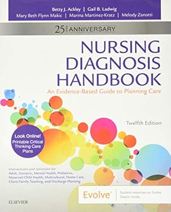 nursing diagnosis handbook an evidence based guide to planning care 1st edition betty j ackley msn eds rn