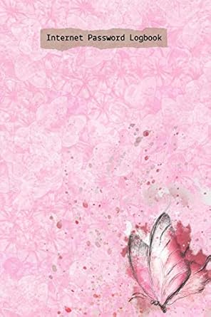 pink flower and butterfly internet password logbook personal internet address and password logbook notebook