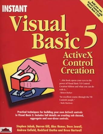 instant visual basic 5 activex control creation 1st edition darren gill ,alex homer ,dave jewell ,andrew