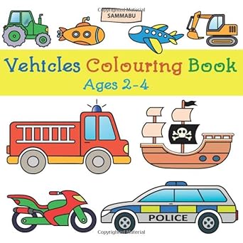 vehicles colouring book on land sea and in the air 1st edition sammabu 1978434235, 978-1978434233
