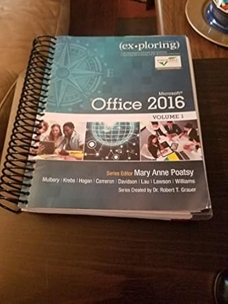 exploring microsoft office 2016 volume 1 1st edition mary anne poatsy ,keith mulbery ,cynthia krebs ,lynn