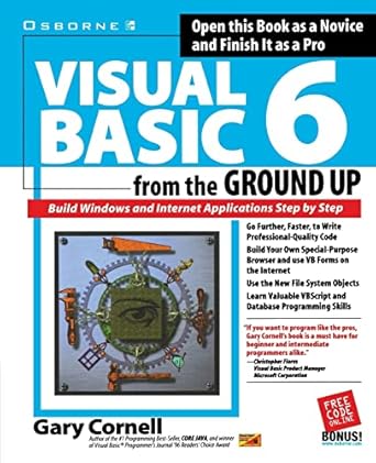 visual basic 6 from the ground up 1st edition gary cornell 0078825083, 978-0078825088