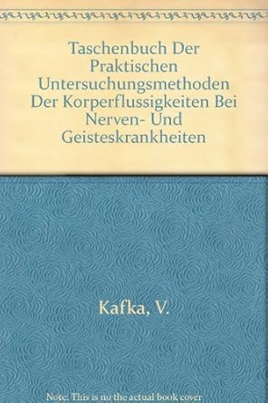 taschenbuch der praktischen untersuchungsmethoden der korperflussigkeiten bei nerven und geisteskrankheiten