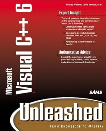 visual c++ 6 unleashed 1st edition mickey williams ,david bennett 0672312417, 978-0672312410