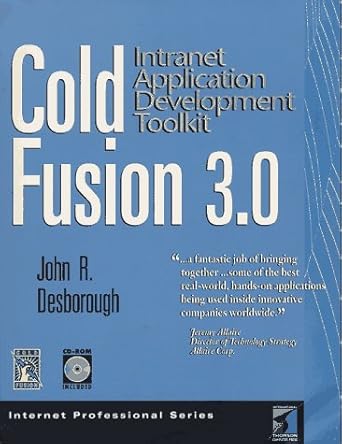 cold fusion 3 0 application development toolkit 1st edition john desborough 1850328994, 978-1850328995