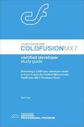 macromedia coldfusion mx 7 certified developer 1st edition ben forta 0321330110, 978-0321330116