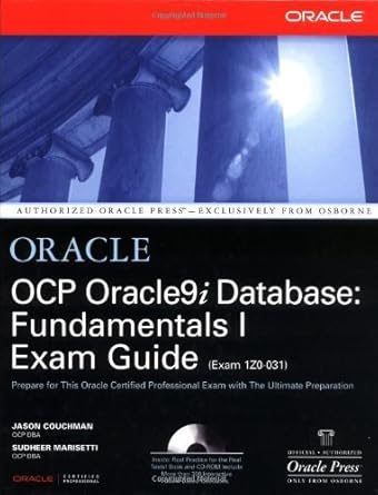 ocp oracle9i database fundamentals i exam guide 1st edition jason couchman ,sudheer marisetti 0072195401,