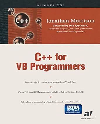 c++ for vb programmers 1st edition jonathan morrison 1893115763, 978-1893115767
