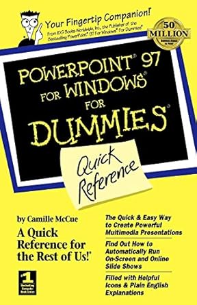 powerpoint 97 for windows for dummies quick reference 1st edition camille mccue 0764504940, 978-0764504945