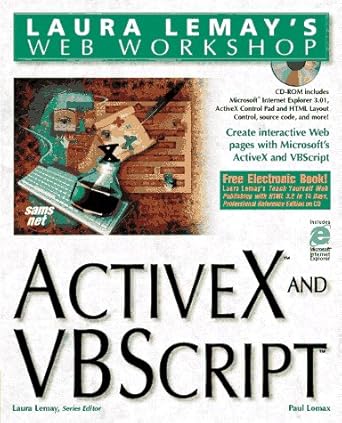 laura lemays web workshop activex and vbscript 1st edition rogers cadenhead ,paul lomax 1575212072,