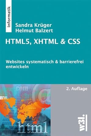 html5 xhtml and css websites systematisch and barrierefrei entwicklen 1st edition helmut balzert ,hans dieter