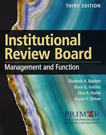 institutional review board management and function   and institutional review board member handbook fourth