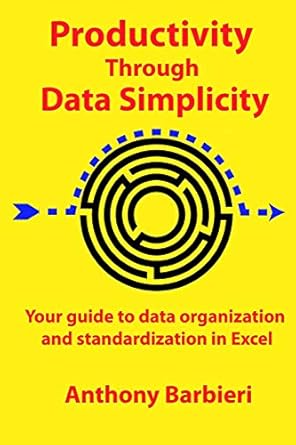 productivity through data simplicity your guide to data organization and standardization in excel 1st edition