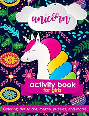 unicorn activity book for girls 1st edition zone365 creative journals 1095942166, 978-1095942161